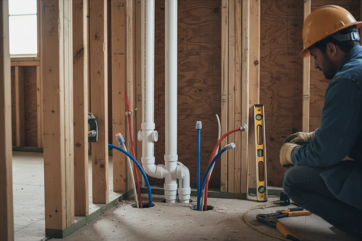 Drain and supply rough-in during Toilet Repair and Installation in South Solon